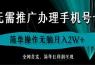 全网首发！无需推广，简单无脑办理手机号卡新玩法月入两万+（蓝海玩法附渠道）