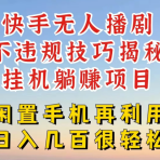 快手无人直播不违规技巧揭秘，真正躺赚的玩法，不封号不违规