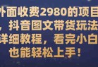 外面收费2980的项目，抖音图文带货玩法详细教程，看完小白也能轻松上手！