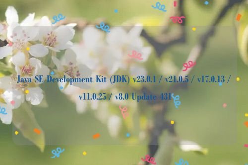 Java SE Development Kit (JDK) v23.0.1 / v21.0.5 / v17.0.13 / v11.0.25 / v8.0 Update 431