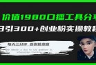 精品  价值1980口播工具分享日引300+创业粉实操教程